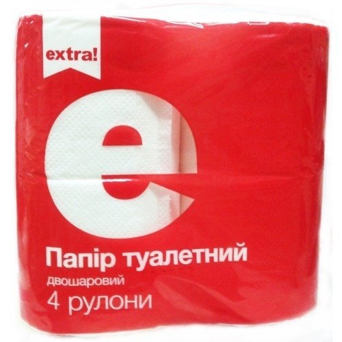 Папір туалетний Extra целюлозний 2-шаровий 4шт/уп.