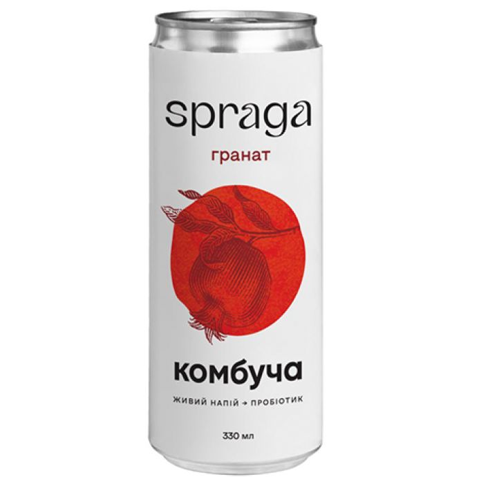 Напій слабогазований Spraga комбуча гранат 0,33л з/б