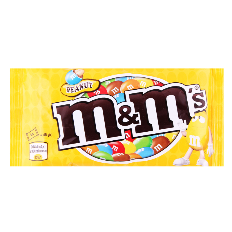 Драже M&M's з арахісом і молочним шоколадом 45г.