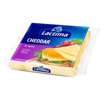 Сир Лактіма Чеддер тостовий плавлений скибочками 8шт. 130 г.