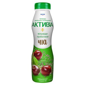 Біфідойогурт Активіа вишня-чіа 1,5% 290г.