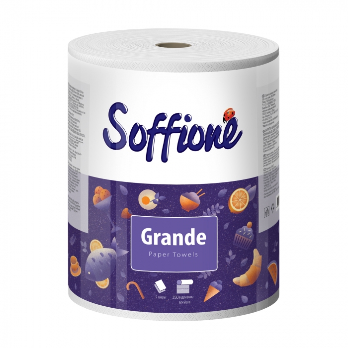 Рушник паперовий Soffione Grande 2 шари 350 арк.