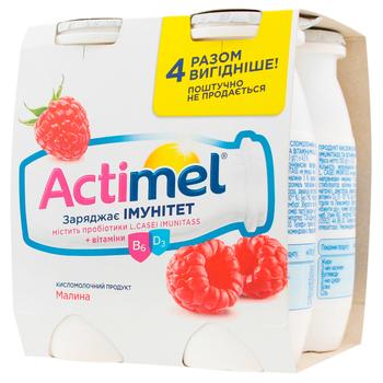 Продукт кисломолочний Danone Actimel Малина 4*100г.