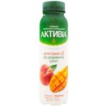 Біфідойогурт Активіа манго-персик безлактозний 1,2% 270г.
