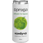 Напій слабогазований SPRAGA Комбуча яблуко та груша 0,33л ж/б