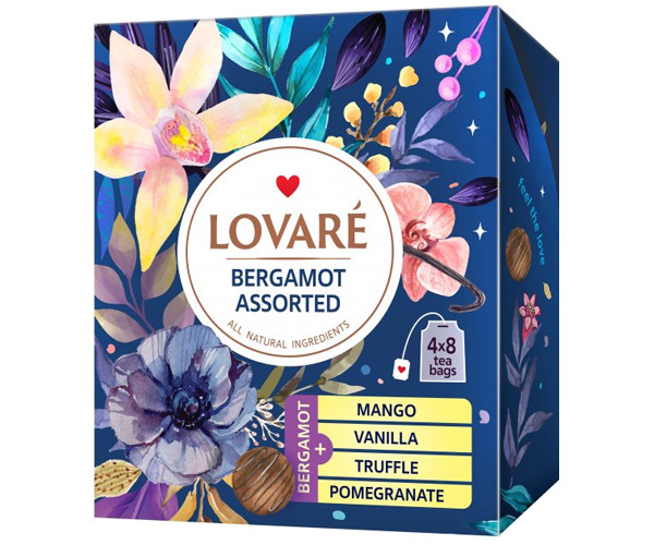 Чай Lovare Bergamot Assorted чорний 32х2г.